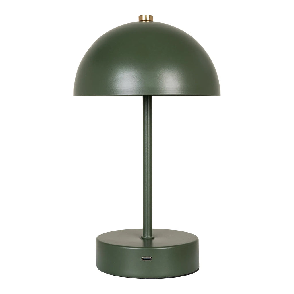 Holt LED Bordlampe - Bordlampe, grøn/messing, genopladelig