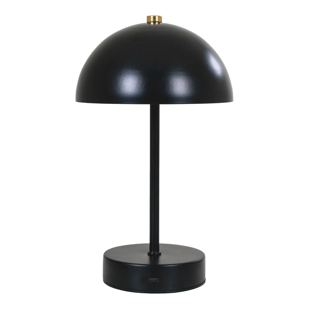 Holt LED Bordlampe - Bordlampe, sort/messing, genopladelig