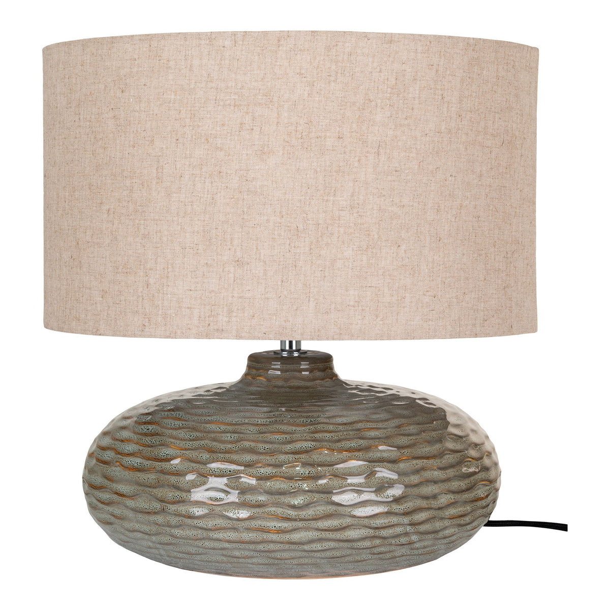 Oldham Bordlampe - Bordlampe, grøn keramik med lampeskærm