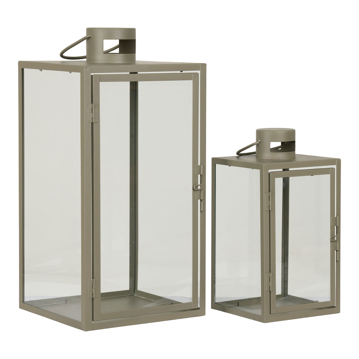 Corfu Lanterner - Lanterner, metal/glas, grøn, sæt af 2