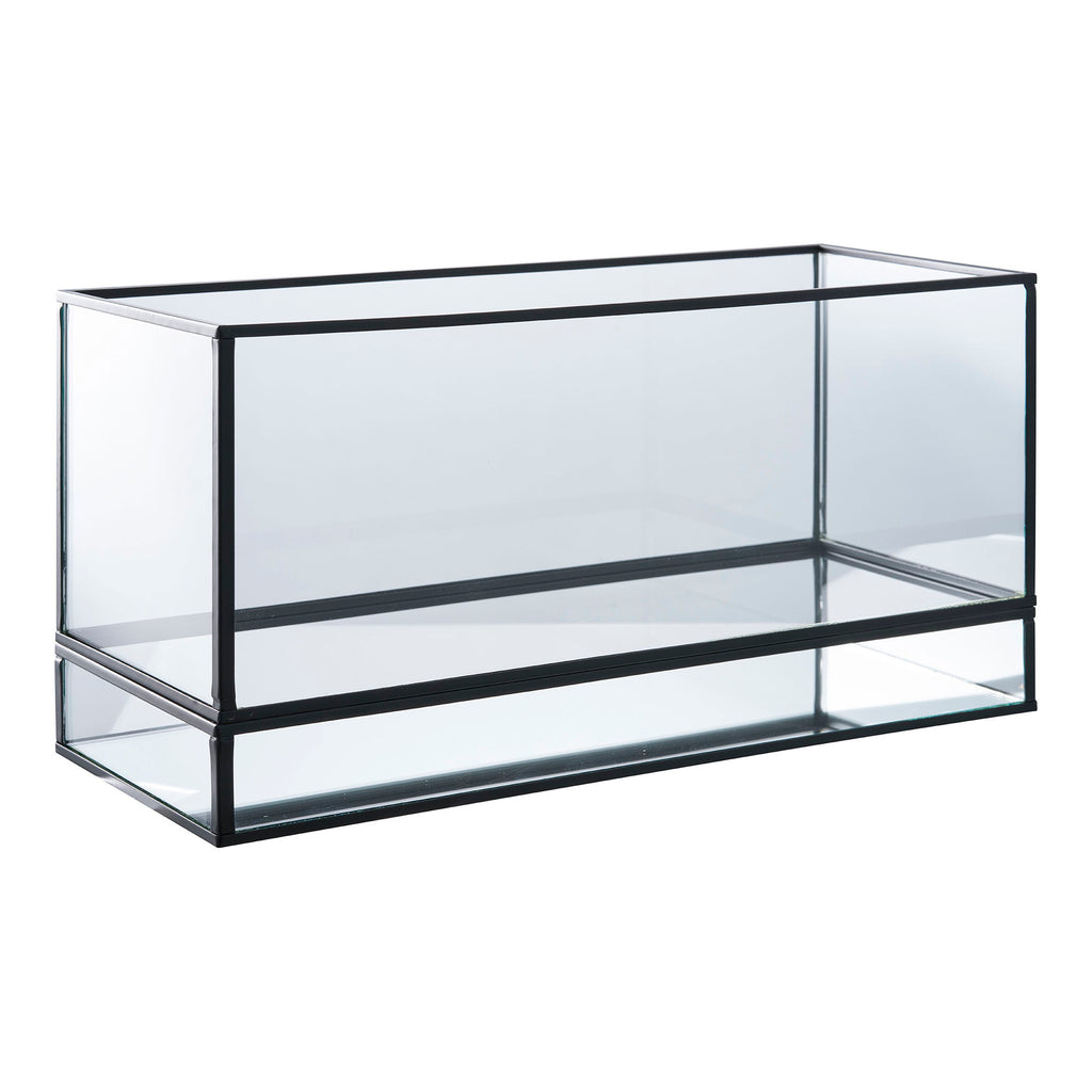 Hurricane Lysestage - Hurricane lysestage, metal/glas, sort 30x12x15 cm