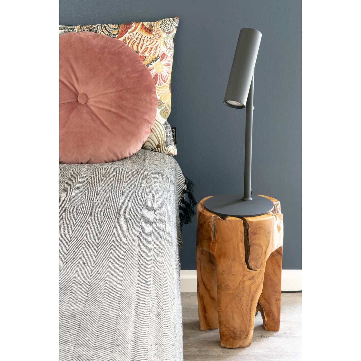 Paris Bordlampe - Lampe, sort, stofledning på 200 cm