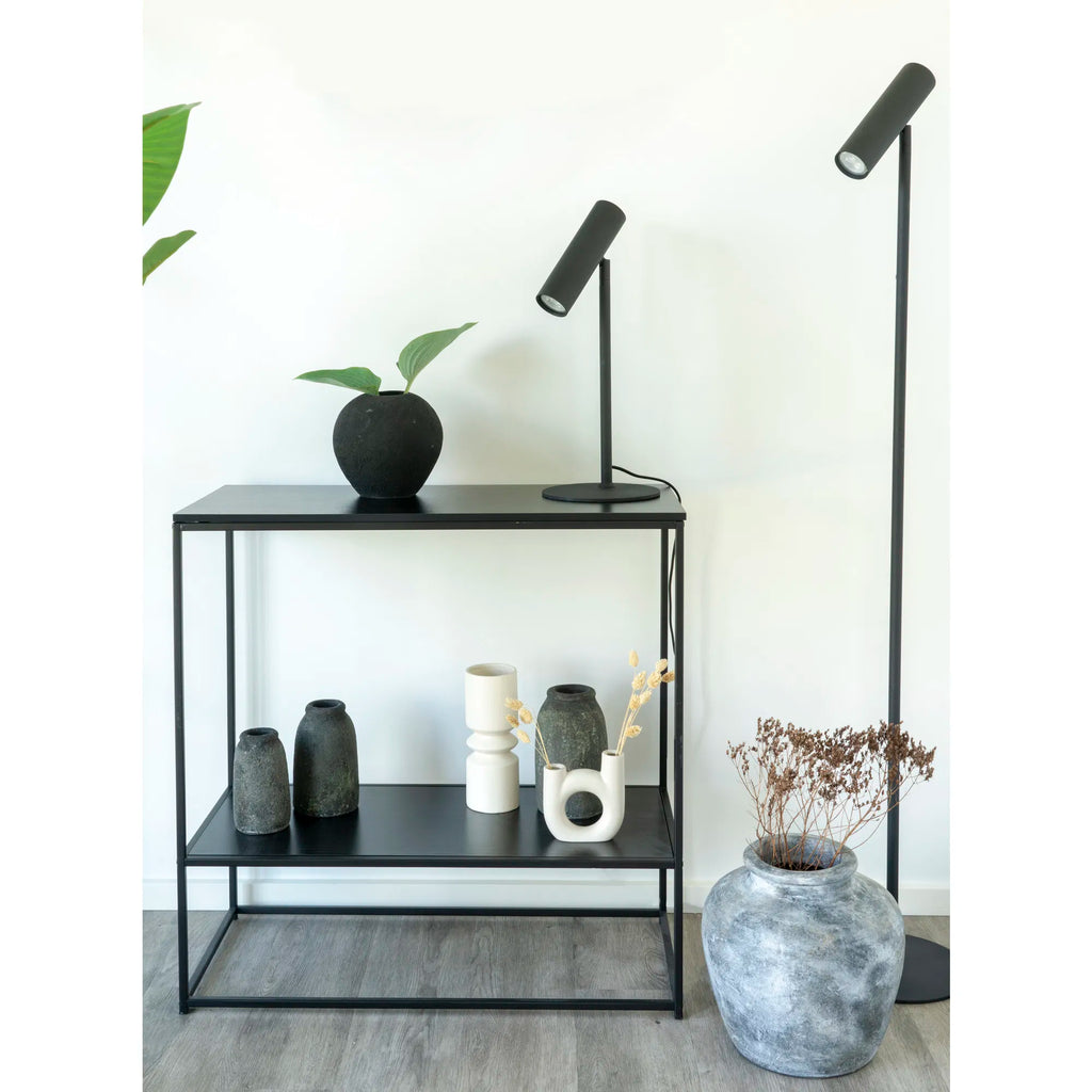 Paris Gulvlampe - Lampe, sort, stofledning på 210 cm