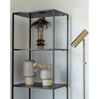 Paris Gulvlampe - Lampe, messing, stofledning på 210 cm