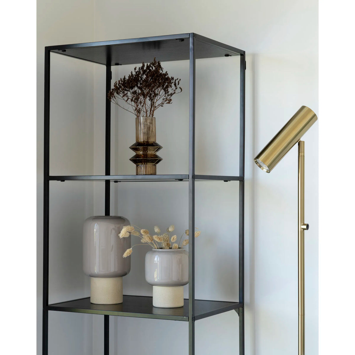 Paris Gulvlampe - Lampe, messing, stofledning på 210 cm