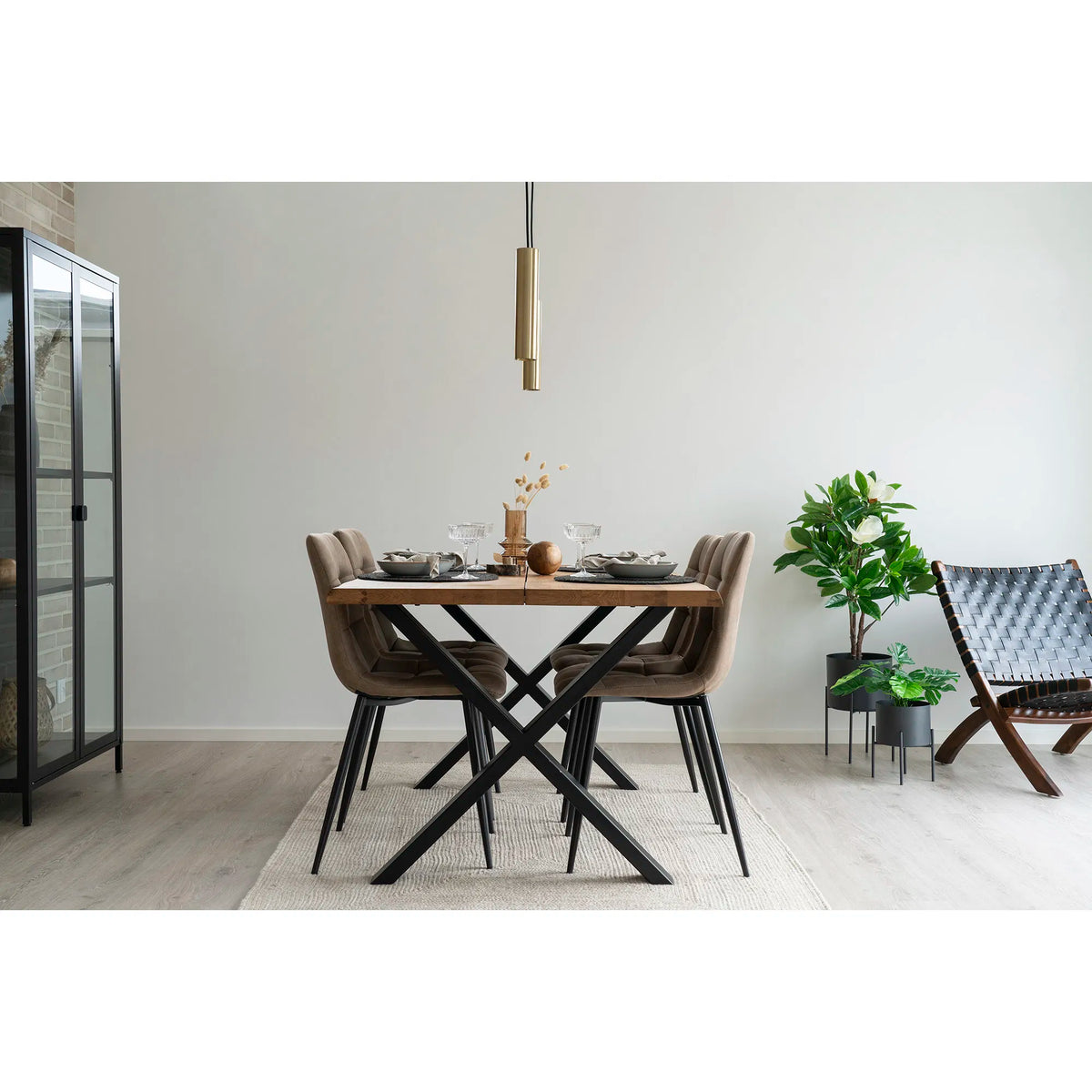 Paris Pendel - Lampe, messing, stofledning på 120 cm