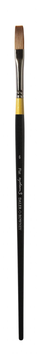 Daler Rowney System 3 akrylpensel - Flad