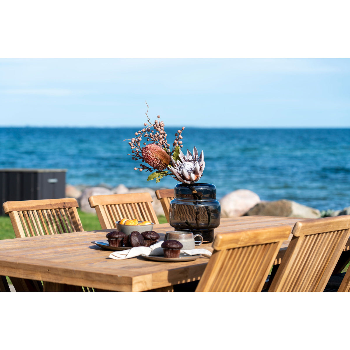 Volos Spisebord - Spisebord, teak, natur, 100x240x75 cm