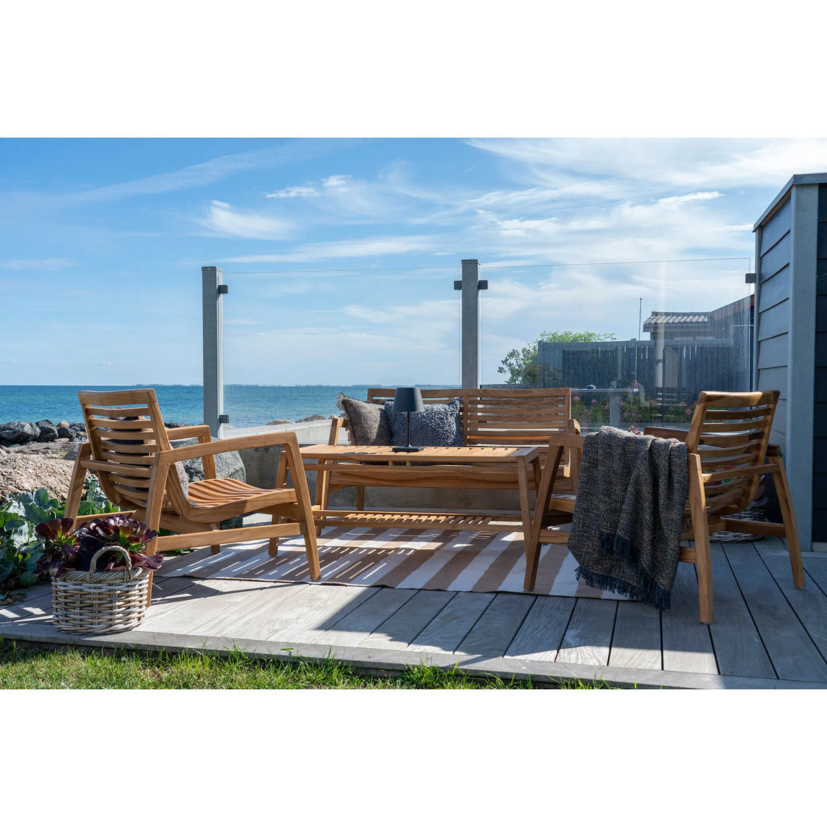 Santander Loungesæt - Loungesæt, teak, natur, inkl. hynder