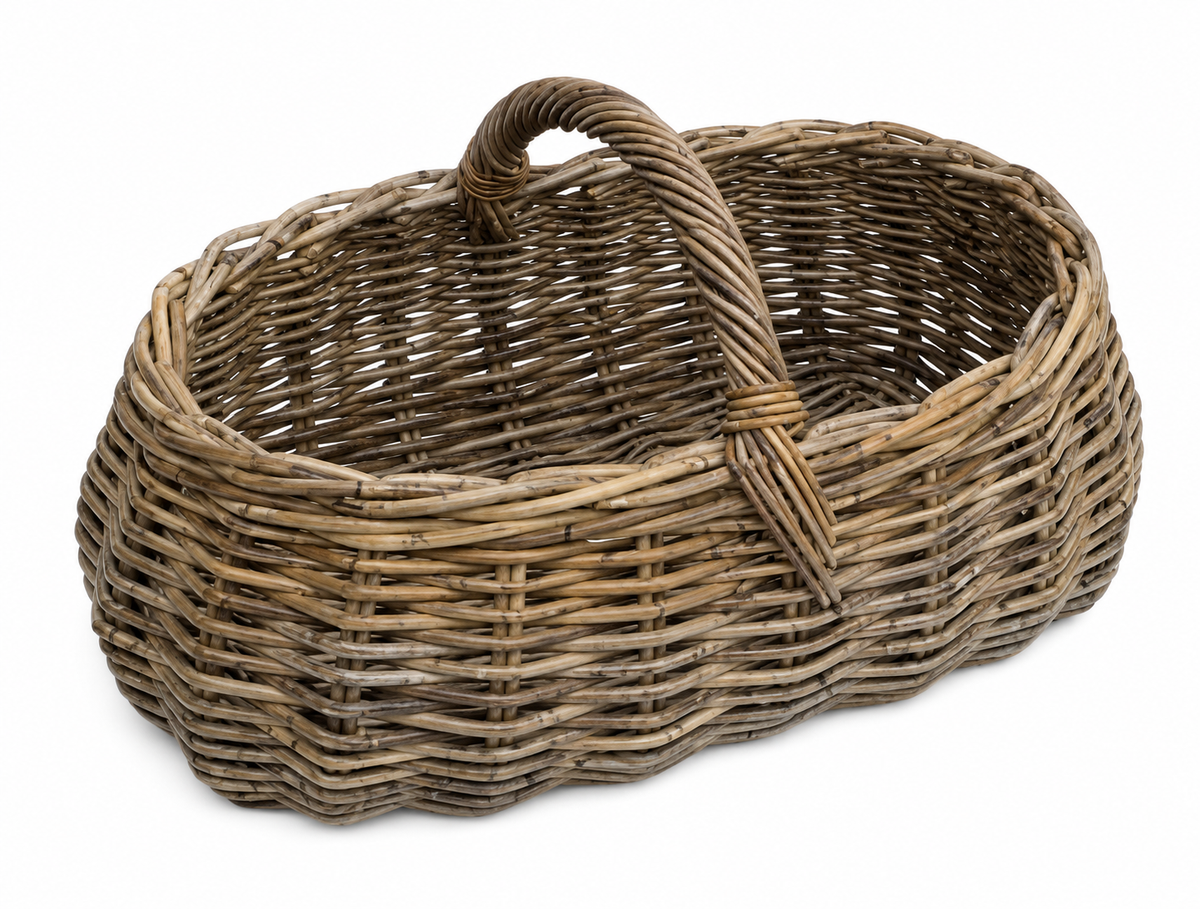 Bykurv i rattan - oval