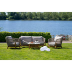 Terracina Loungesæt - Loungesæt, acacia, beige, inkl. hynder