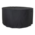 Luksus Overtræk - Luksus overtræk til rundt bord 180 cm med 4 stole, 210g/m2 600D polyester PU behandlet, vandafvisende, sort
