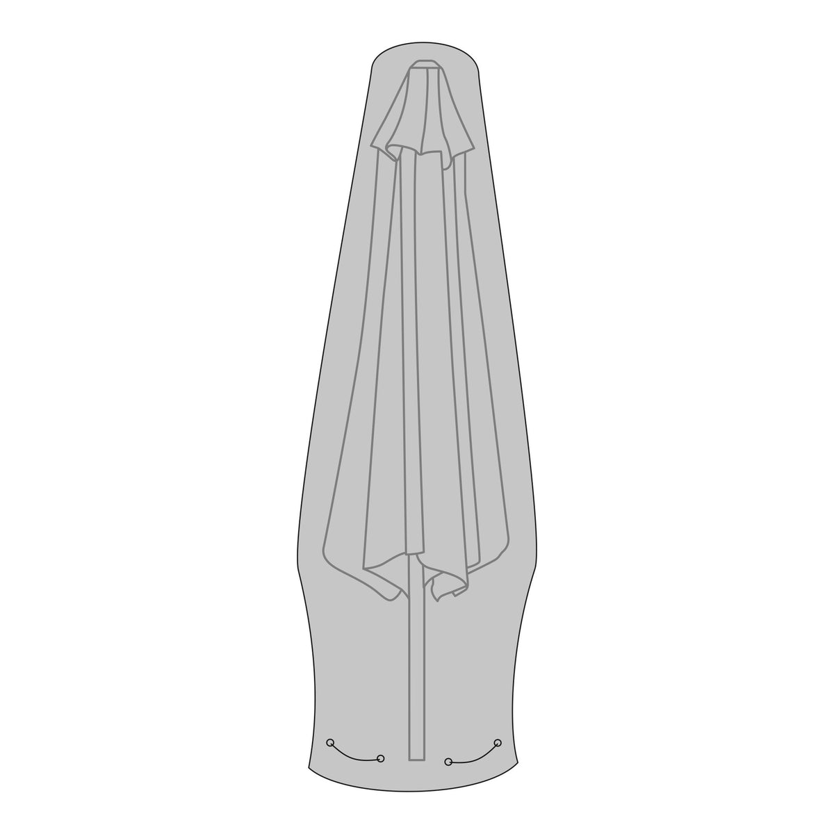Luksus Overtræk - Luksus overtræk til markedsparasol, 210g/m2 600D polyester PU behandlet, vandafvisende, sort