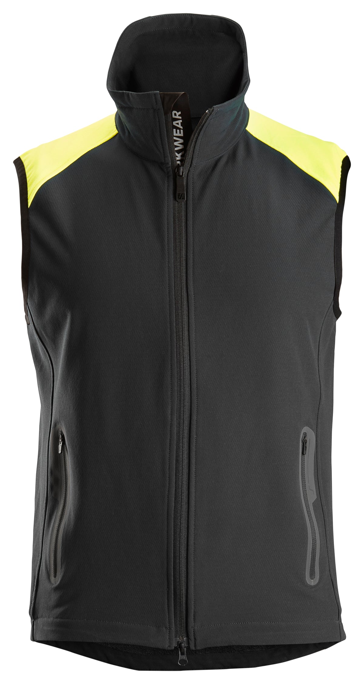 Snickers 8029 – FlexiWork, Neonfarvet vest – Sort/neongul