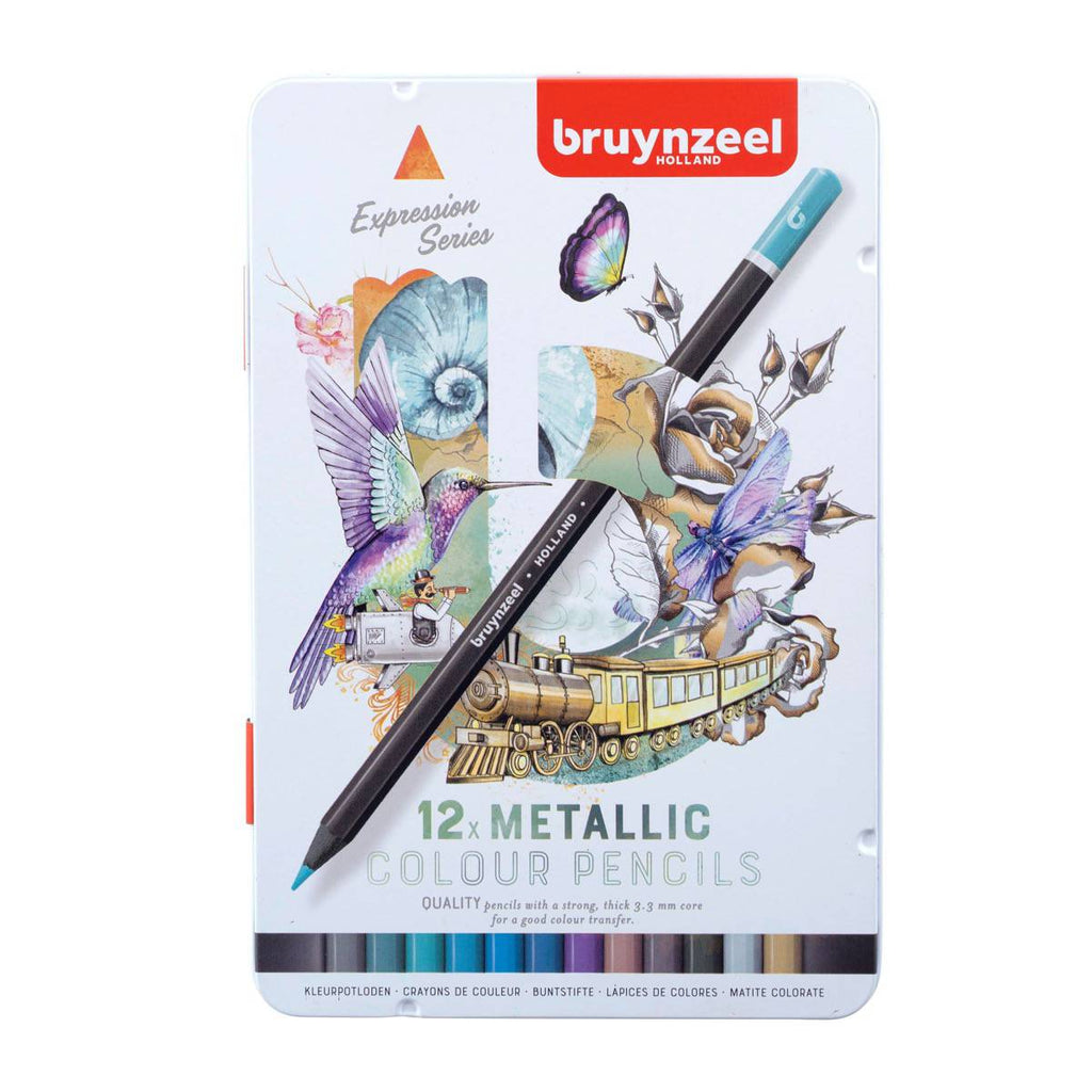Bruynzeel farveblyanter - 12 stk. metallisk