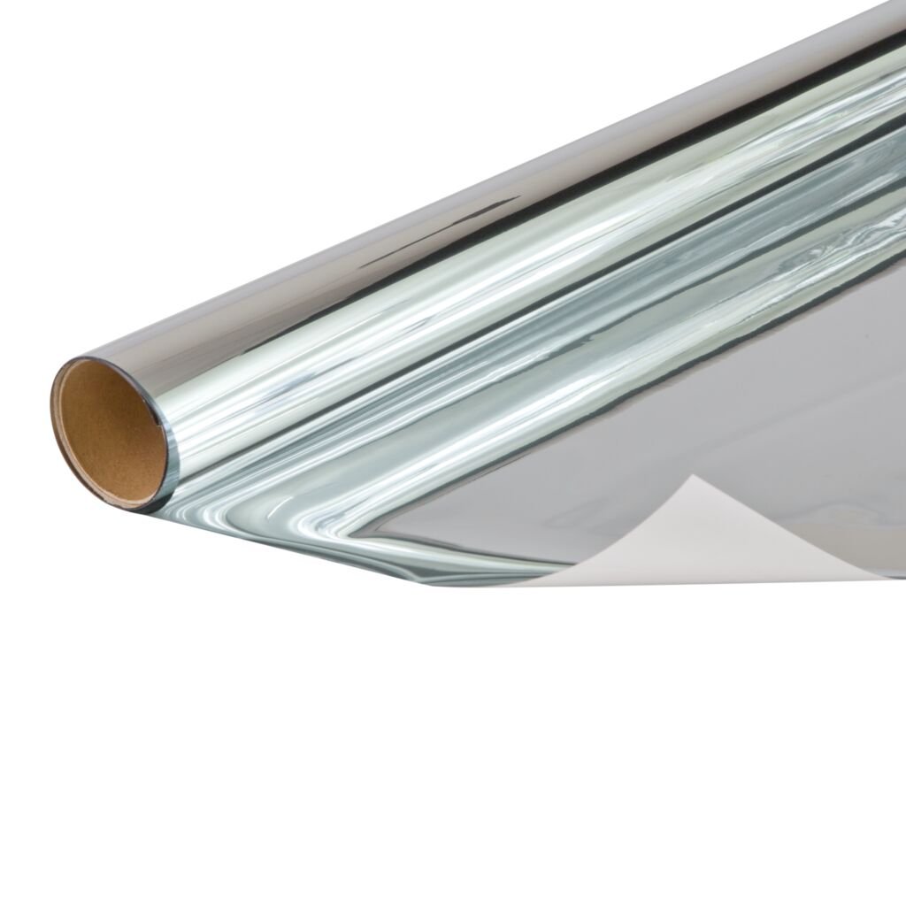 Lenco selvklæbende folie - Static Silver Mirror - 90x200 cm.