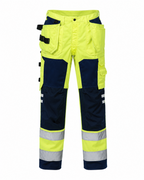 Fristads Hi-vis håndværker bukser kl.2 2025 - HV. gul/mari - Str. C54