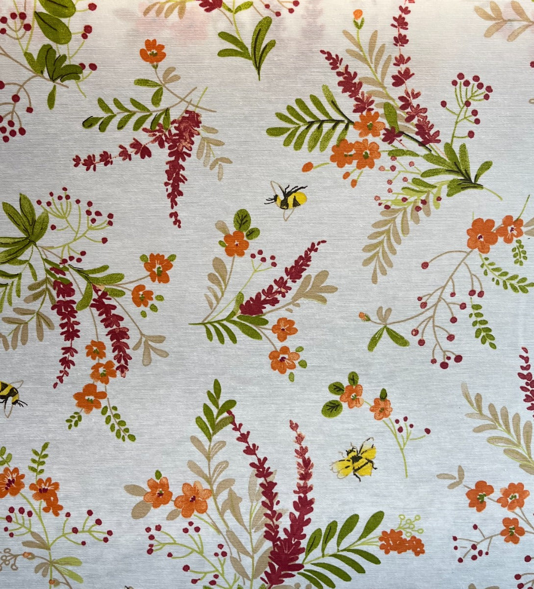 Akryldug med bier og blomster