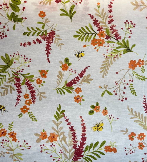 Akryldug med bier og blomster
