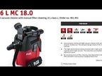 Flex Compact Støvsuger VC6 L MC/18.0V Manuel Filter-rens ,M/Rengørings Sæt/Rem