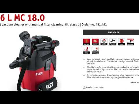 Flex Compact Støvsuger VC6 L MC/18.0V Manuel Filter-rens ,M/Rengørings Sæt/Rem
