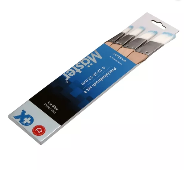 Mäster stregpenselsæt - Ice Blue - 4 stk.
