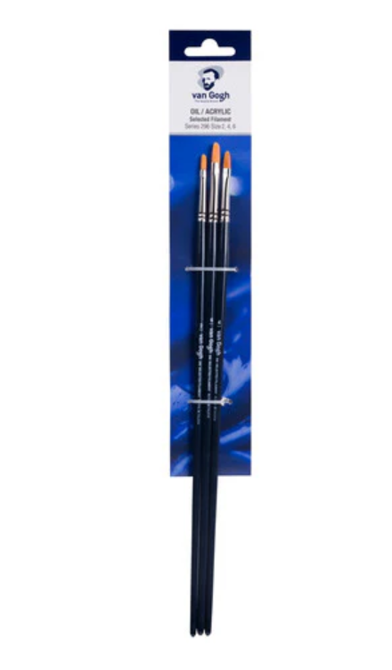 Van Gogh olie- og akrylpensleset serie 296 - Nr. 2-4-6