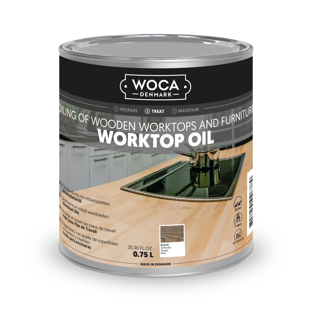 WOCA Worktop Oil sort - 750 ml.